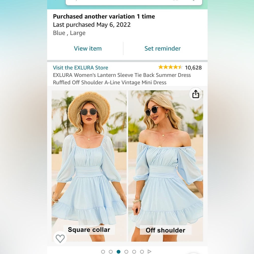 Lantern sleeve tie back summer dress